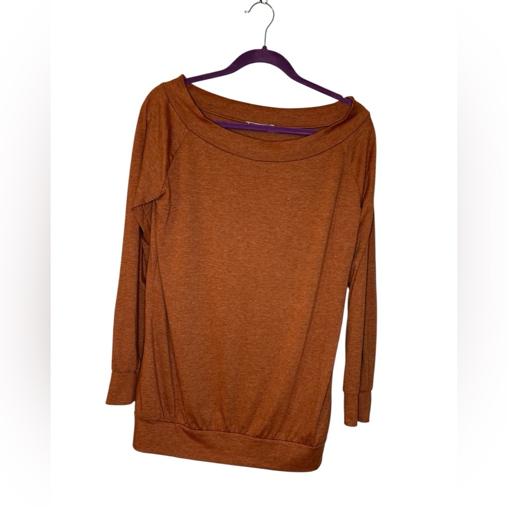 Burnt Orange Off Shoulder Sweater